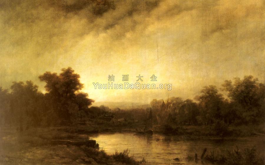 A River Landscape - 雷米鸠斯·凡·翰恩